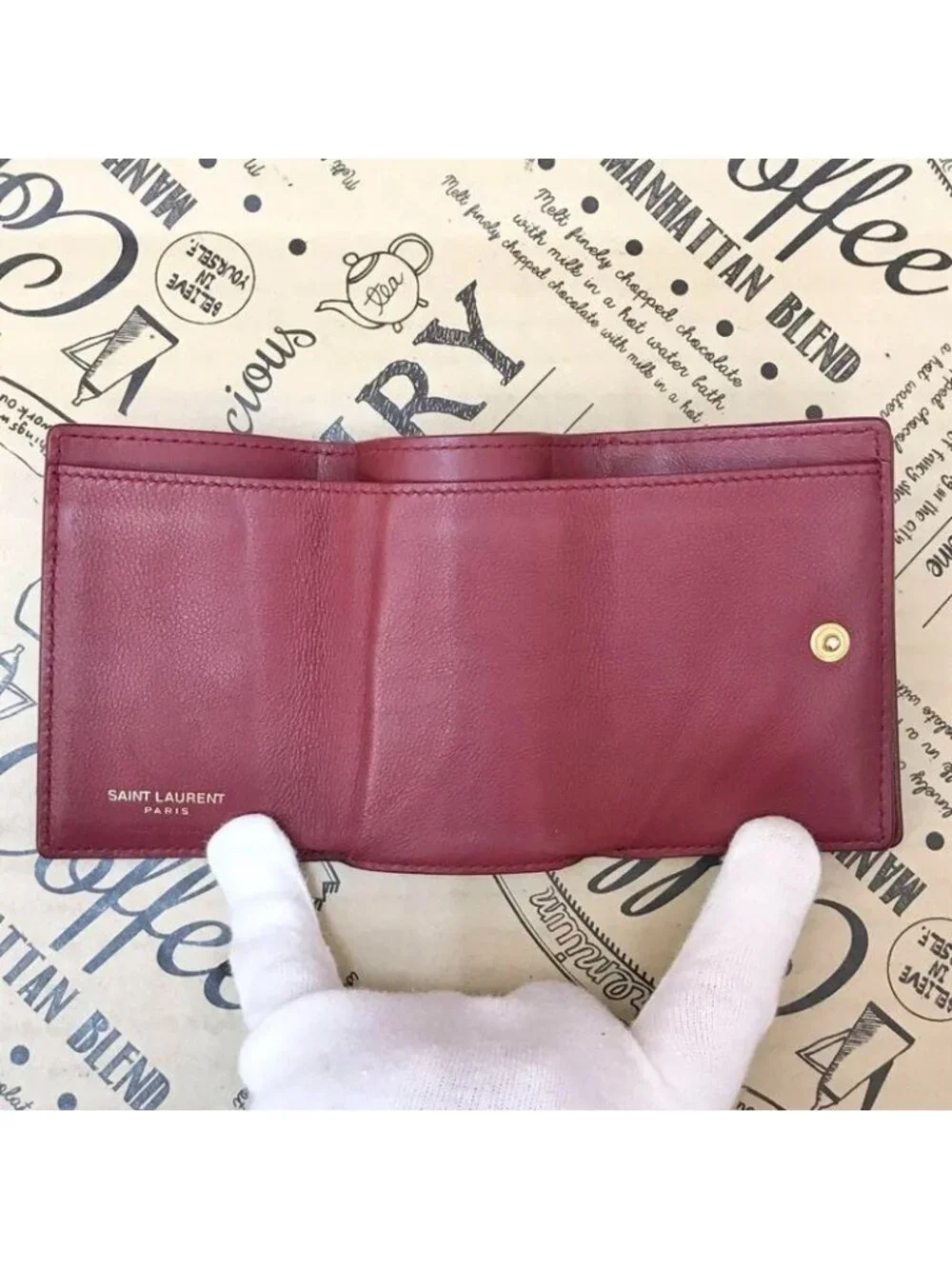 ★SOLD★ Saint Laurent Yves Trifold Wallet YSL Compact Billfold Leather - Picture 6 of 16